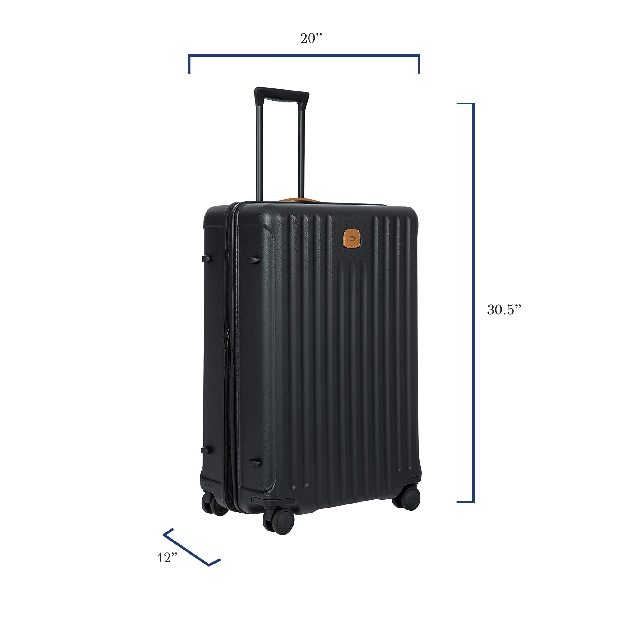 Bric's Capri 2.0 30-Inch Expandable Spinner Luggage - Lightweight Polycarbonate Carry-On Suitcase with 360° Wheels - Durable Matte Black Travel Bag for Business Trips & Vacations