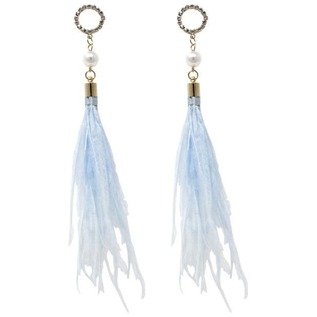 Exquisite Pearl Feather Earrings for Women - Elegant Dangle Drop Earrings for Party, Wedding & Special Occasions