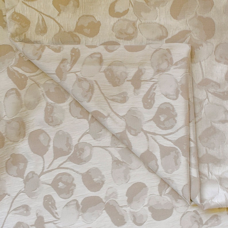 Premium Beige Jacquard Fabric by the Yard - Soft Textured Upholstery & Drapery Material for Home Decor, DIY Projects, and Fashion Sewing
