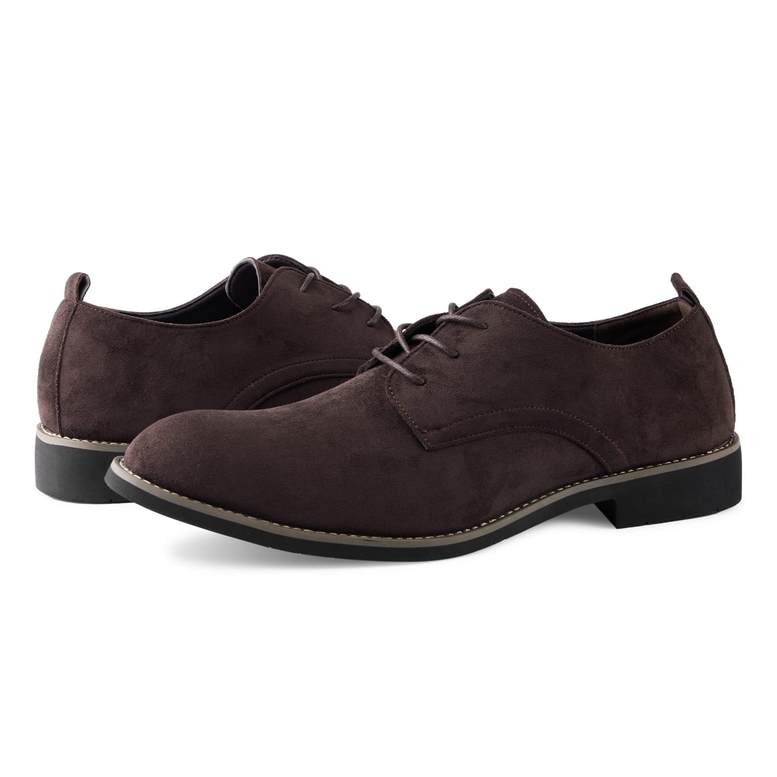 Men's Suede Brogue Oxford Dress Shoes - Classic Formal & Casual Lace-Up Derbys for Work, Weddings & Business Events