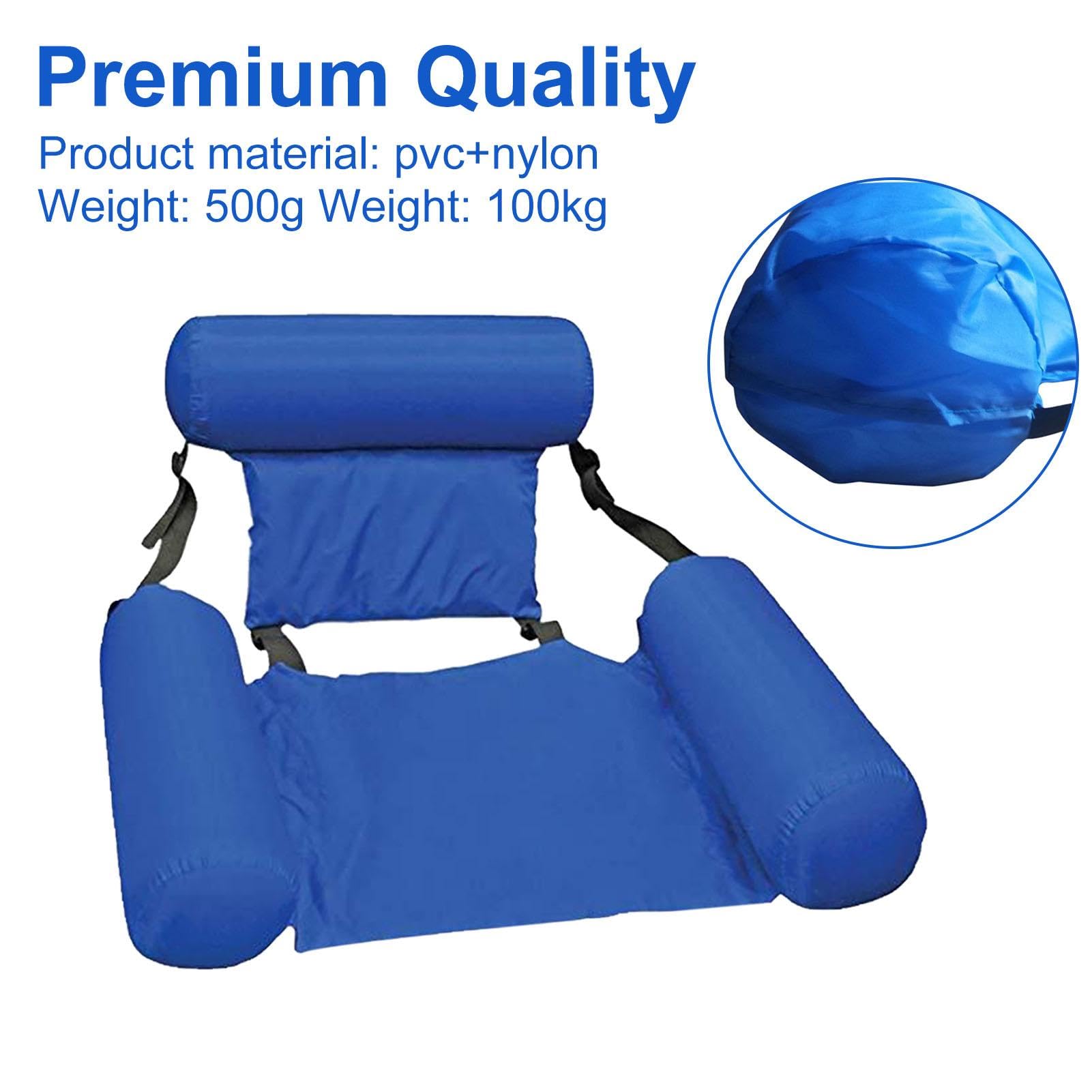 Adjustable Foldable Inflatable Floating Hammock Chair - Portable Pool Lounger, Water Sofa, Inflatable Swimming Raft for Adults - Perfect for Relaxing in Pool, Lake or Beach
