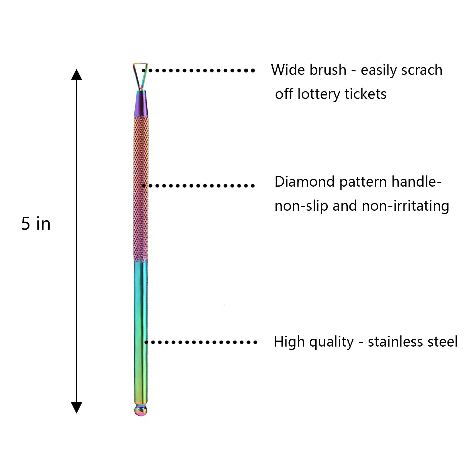 3PCS Lottery Ticket Scratcher Tools - Scratch Off Cards Helper with Ergonomic Design for Arthritis & Sensitive Hands (Rainbow Colors) - Perfect for Lottery Games, Bingo, Gift Cards & Instant Wins