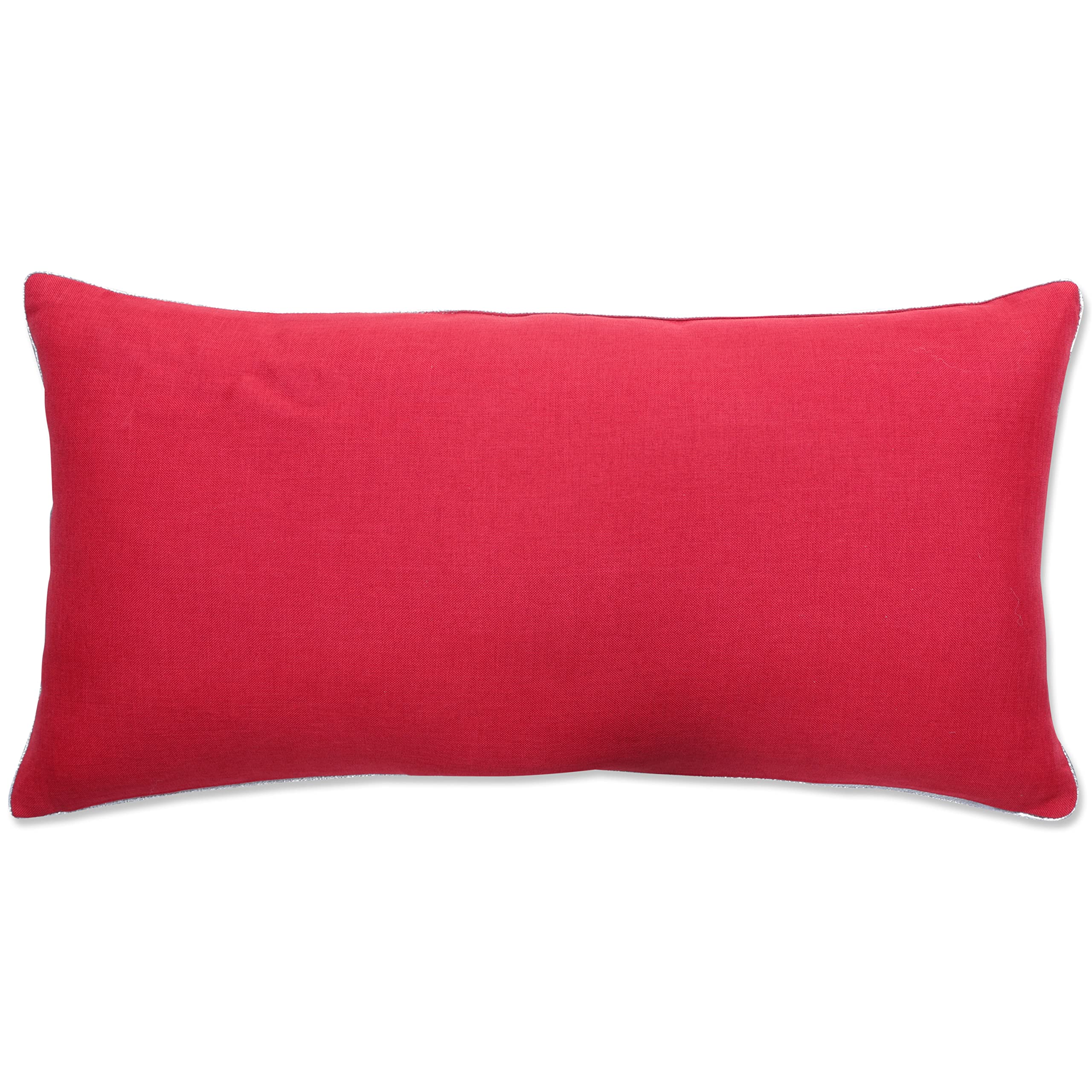 Pillow Perfect Holiday Lumbar Pillow Cover 13x25 Inch - Festive Red Christmas Decorative Throw Pillow Case for Sofa, Couch & Home Decor