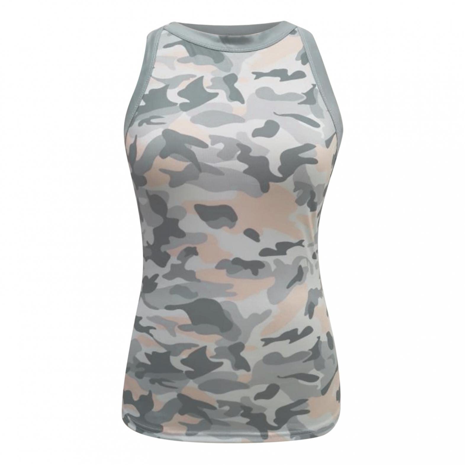 Women's Sleeveless Loose Fit Camo Tank Top - Breathable Summer Workout Shirt for Running & Gym | Casual Crew Neck Tunic for Outdoor Activities & Yoga
