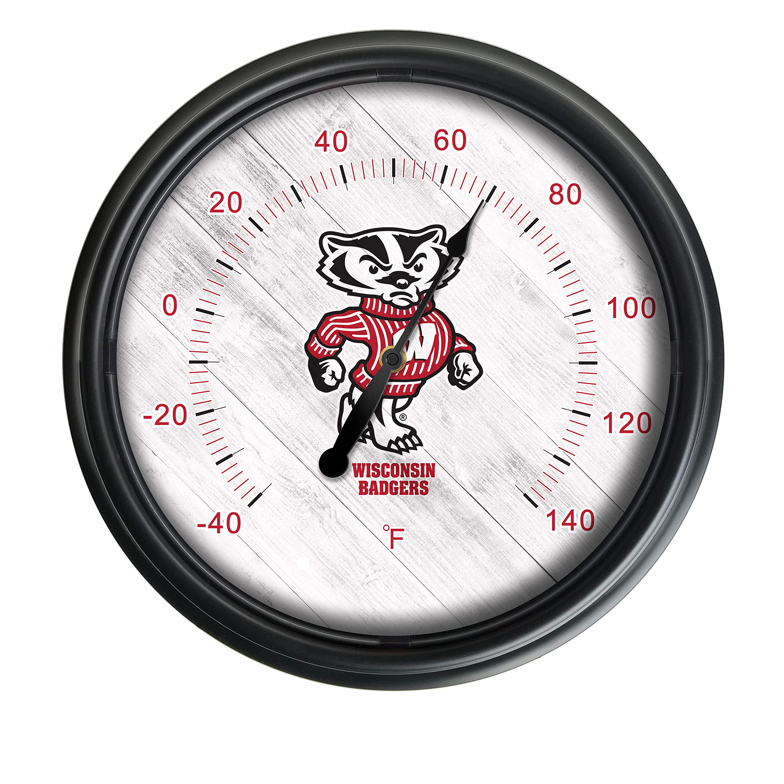 University of Wisconsin Badger Indoor Outdoor LED Thermometer - Weatherproof Digital Temperature Display for Home, Office, Dorm & Tailgating