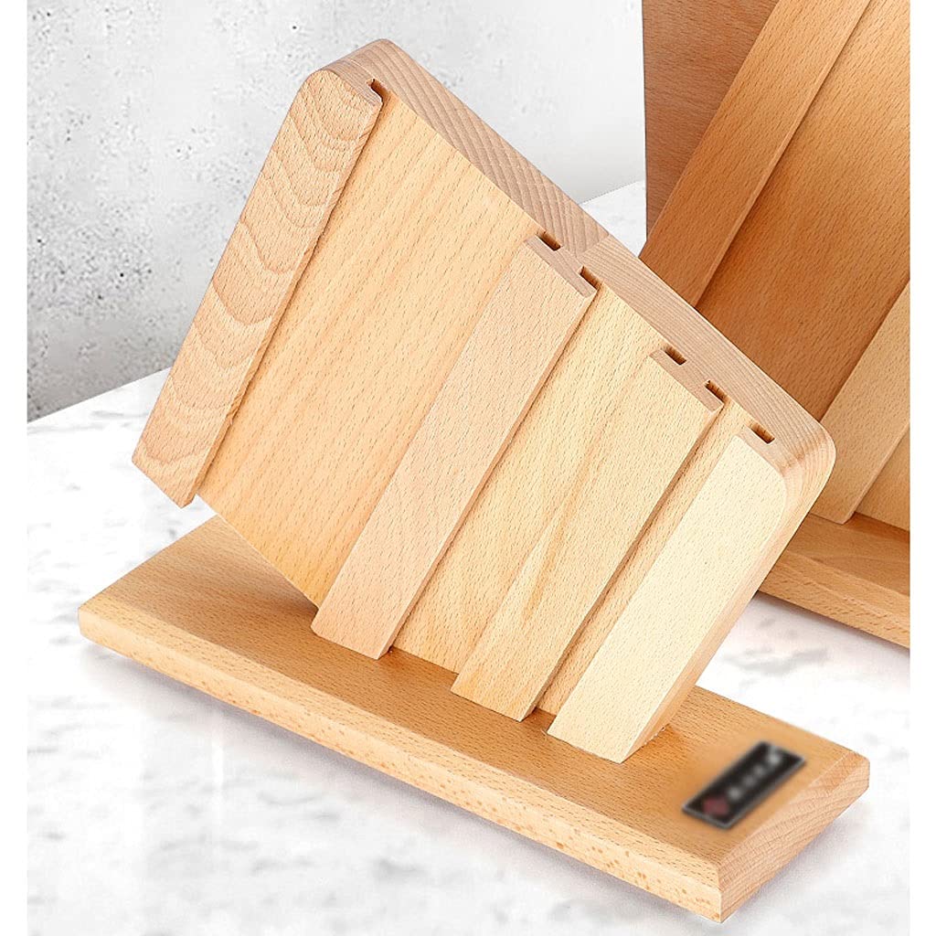 Premium Universal Magnetic Knife Holder - Red Beech Wood Vertical Knife Block for Kitchen, Space-Saving Knife Storage & Utensil Organizer (Style B) | Perfect for Home Chefs & Professional Kitchens