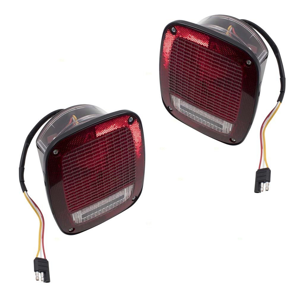 Brock Replacement Tail Light Set - Driver & Passenger Side Compatible with 1976-1980 Jeep CJ Series (J5457197 & J5457198) | Perfect for Restoration Projects & Off-Road Adventures