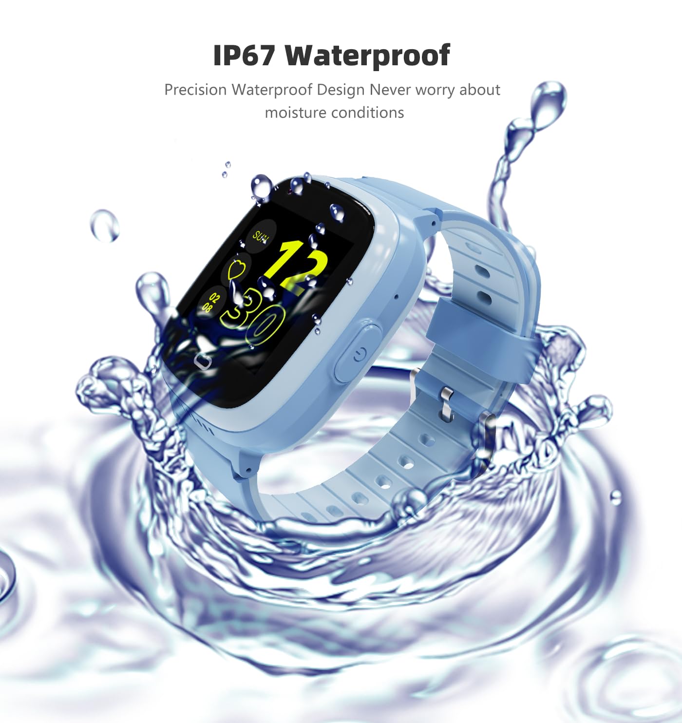 2025 Kids Smart Watch with GPS Tracker & Phone Calling - Waterproof Children's Smartwatch for Ages 5-12 | Text Messaging, Camera, School Mode, SOS Safety Alerts | Perfect for School, Outdoor Play & Family Safety (Includes SIM Card)