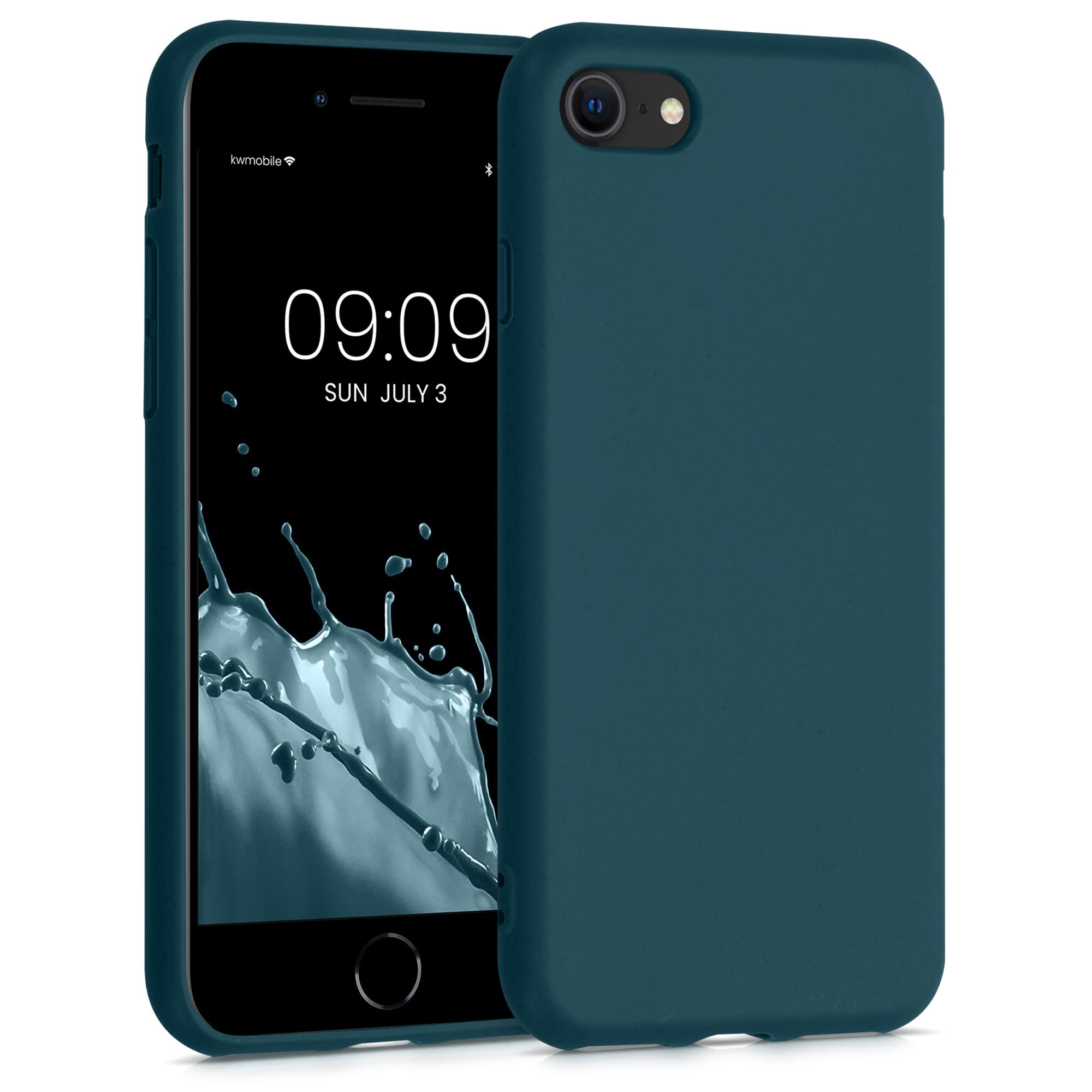 Eco-Friendly Wheat Straw iPhone Case for iPhone SE (2022/2020) / iPhone 8 / iPhone 7 - Biodegradable TPU Matte Cover in Teal - Perfect for Daily Use & Outdoor Activities