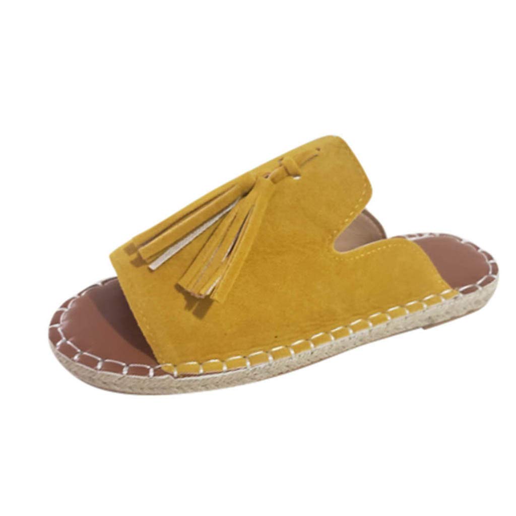 Women's Flat Sandals Summer Gladiator Fringe Slides - Casual Loafers & Slippers for Beach, Vacation, and Everyday Wear