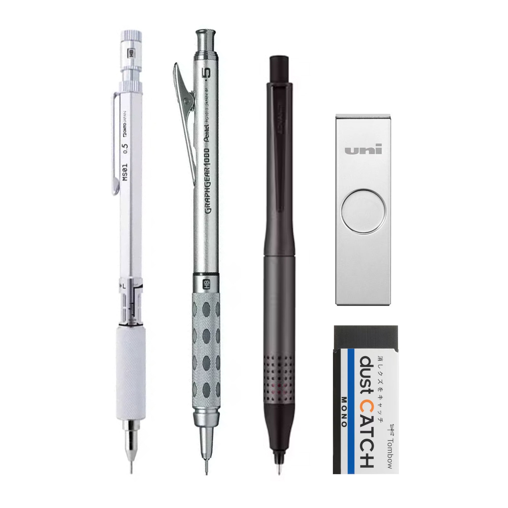 Premium Metal Mechanical Pencil Set - 0.5mm & 0.7mm Drafting Pencils with Refillable Lead - Perfect for Writing, Sketching, Engineering & School Supplies