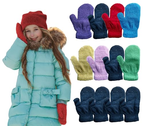 12 Pairs Solid Color Mittens