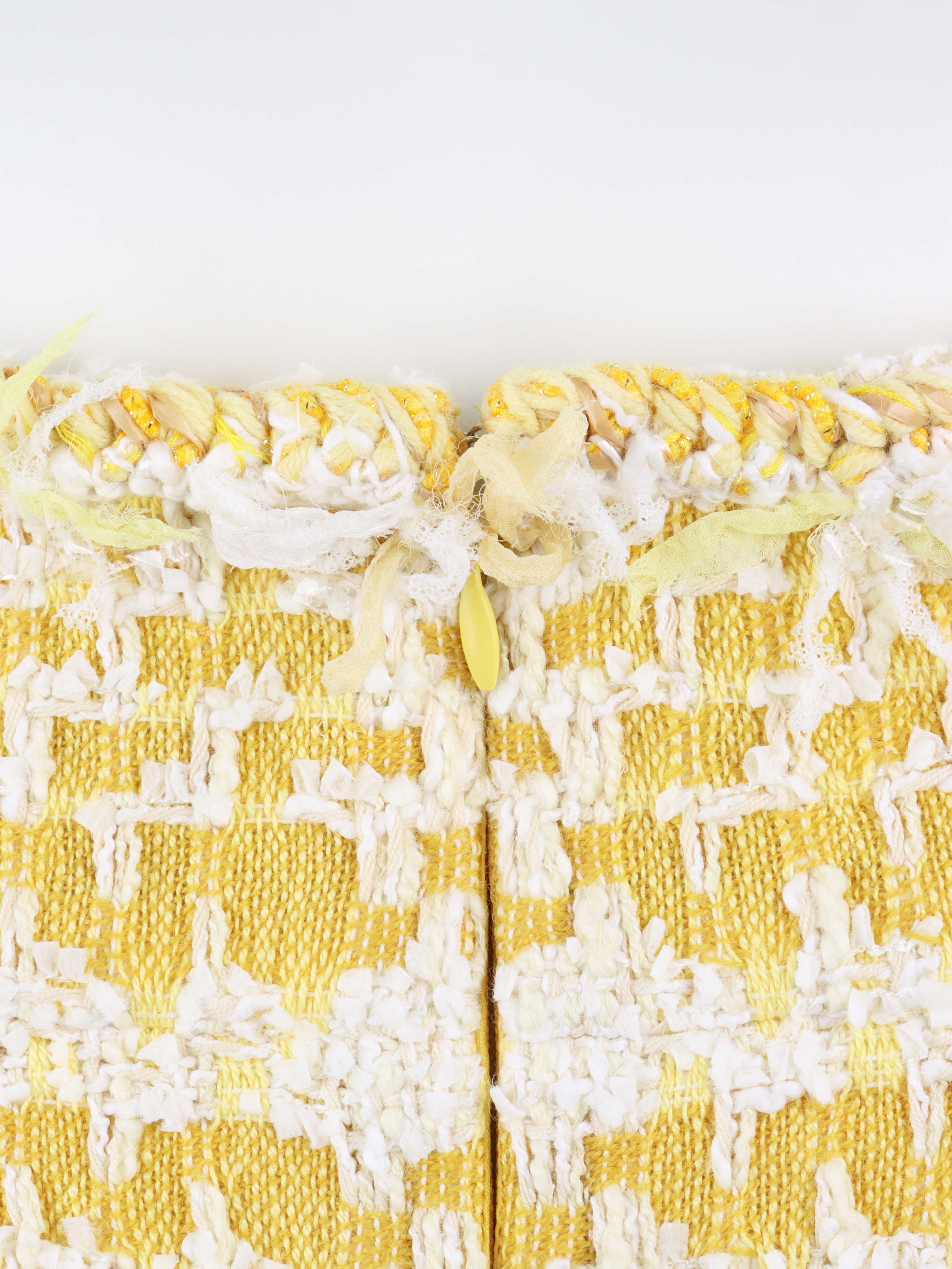 Chanel Yellow Tweed Mini Skirt for Women - Luxury Designer Fashion Skirt for Party, Dinner & Special Occasions
