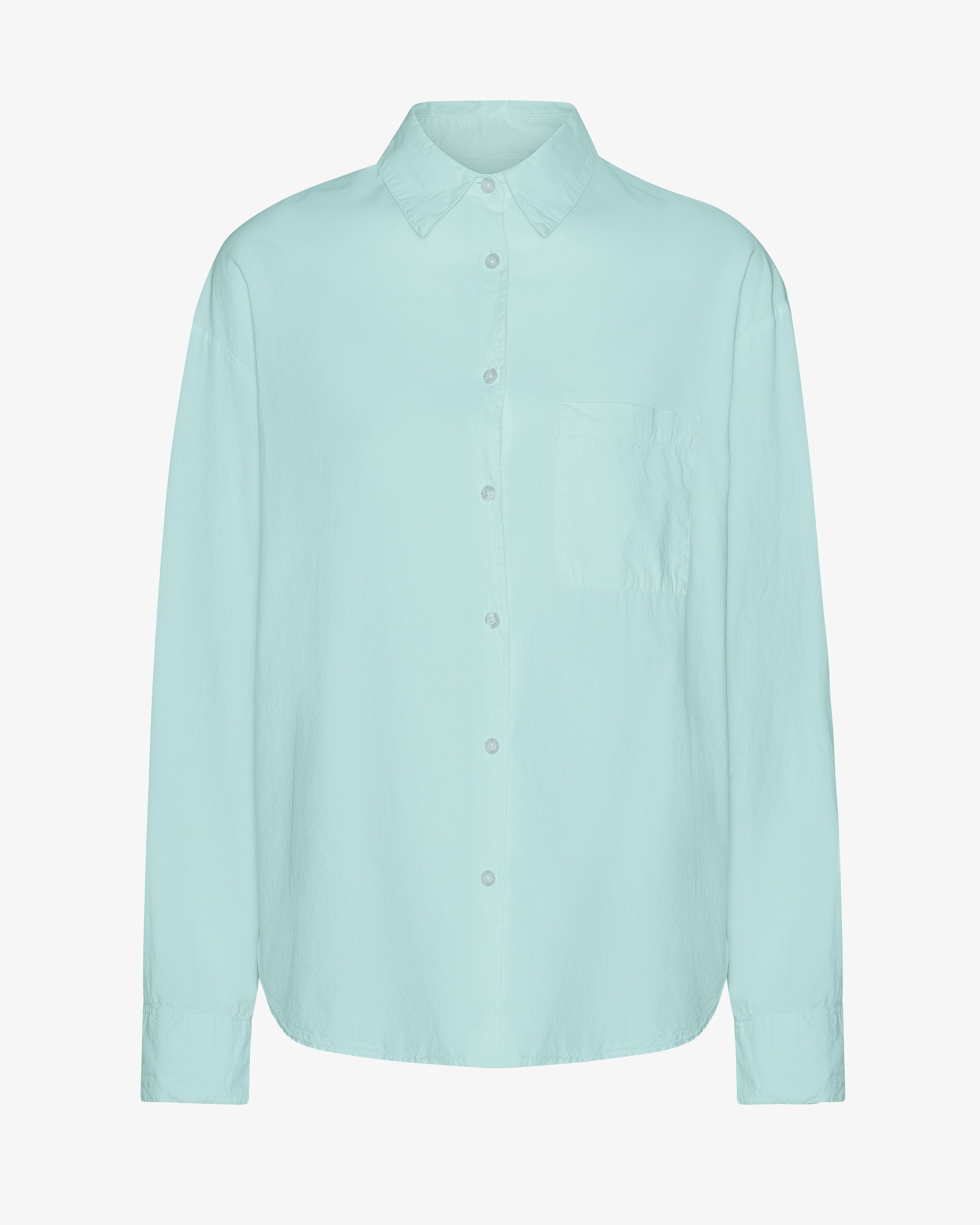 Organic Oversized Shirt for Women - Soft Teal Blue Cotton Tunic Top - Casual Loose Fit Blouse for Everyday Wear, Work & Weekend Outings