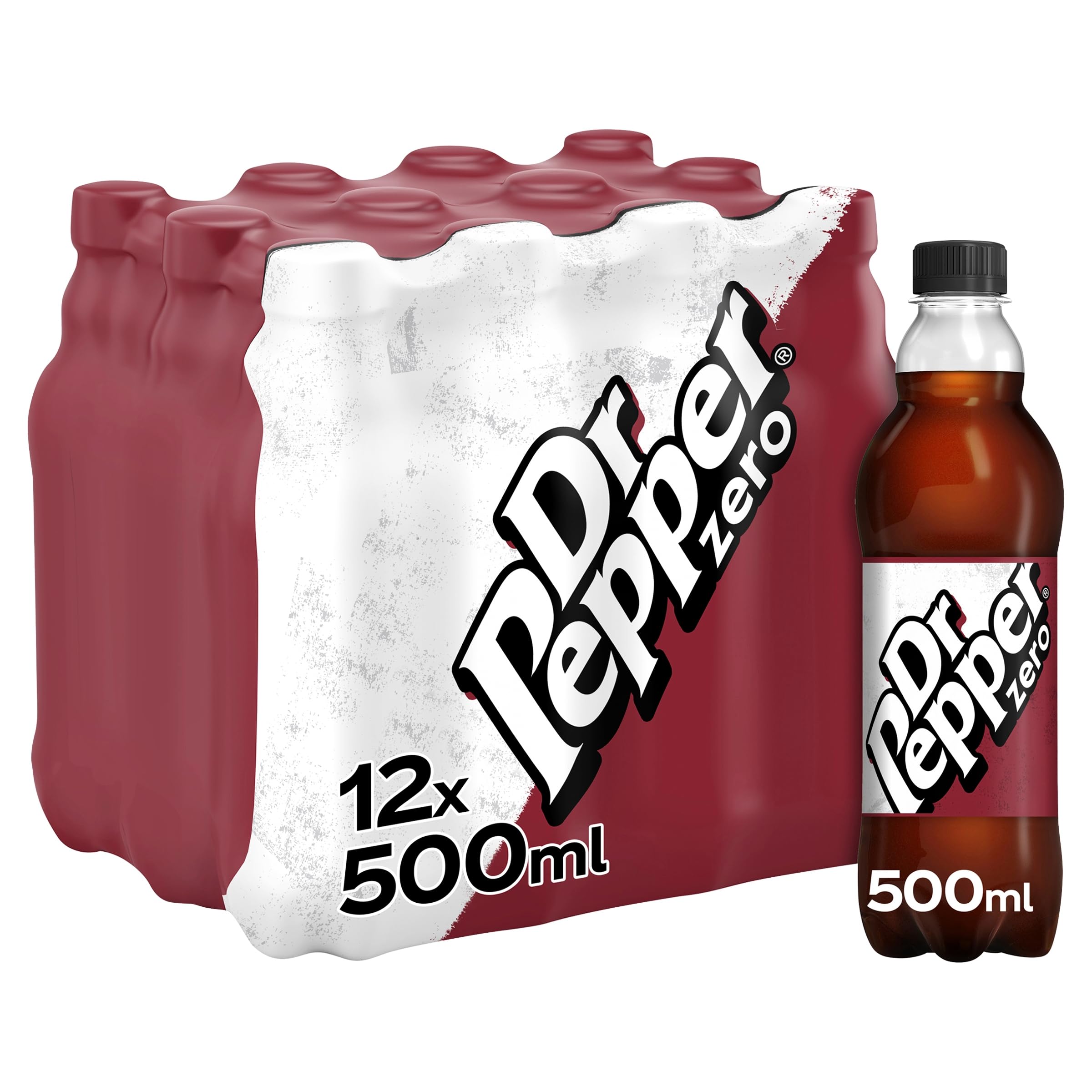 Dr Pepper Zero Sugar 12 oz Bottles (12-Pack) - Refreshing Zero Calorie Soda for Parties, BBQs & Everyday Hydration