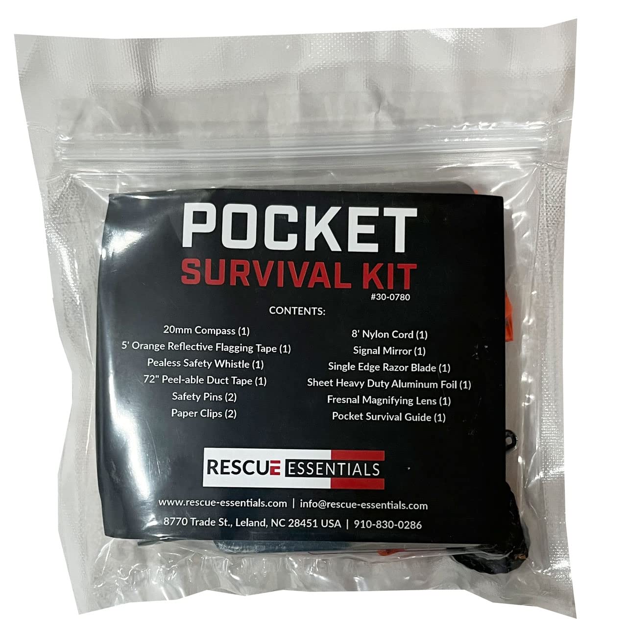 Rescue Essentials Pocket Survival Kit - Compact Emergency Gear for Outdoor Adventures, Camping, Hiking & Travel | First Aid, Survival Tools & Safety Equipment