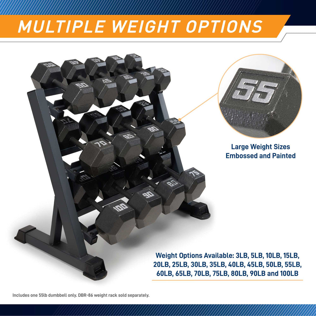 Marcy 55lb Hex Dumbbell Set - Premium Cast Iron Weight for Strength Training & Home Gym Workouts | Perfect for CrossFit, Bodybuilding & Fitness Routines