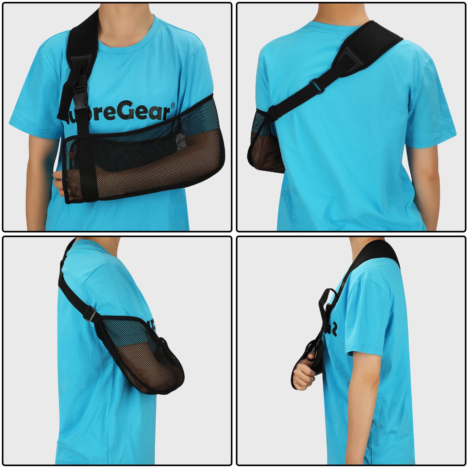 Supregear Adjustable Shoulder Support Brace - Lightweight Rotator Cuff Sling for Arm, Elbow, Wrist & Hand Injuries - Left/Right Arm Medical Immobilization Sling for Pain Relief & Recovery - Ideal for Post-Surgery, Sports Injuries & Daily Support