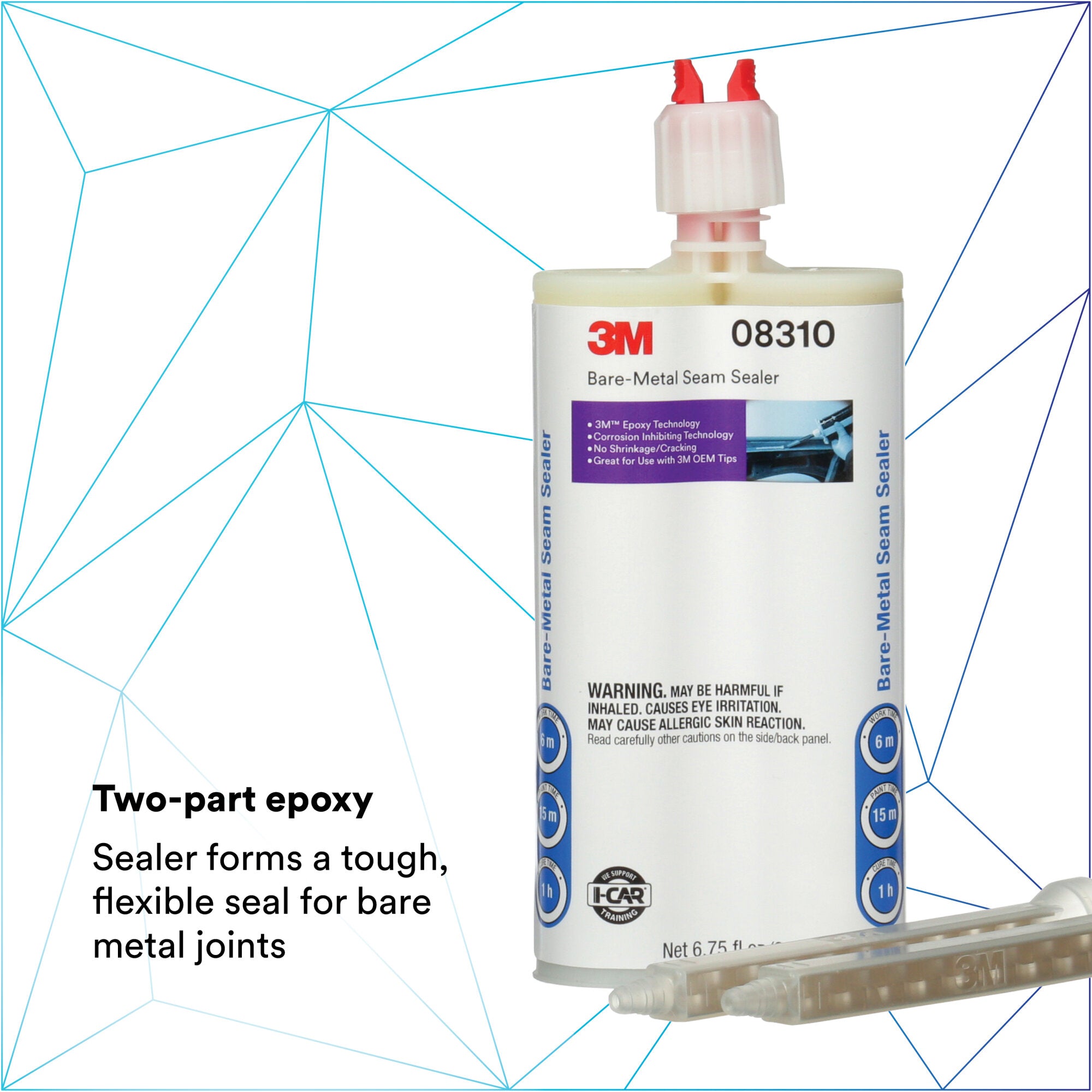 3M Bare Metal Seam Sealer 08310 - Beige Automotive Body Filler (200 mL Cartridge) for Car Restoration & DIY Auto Repair Projects