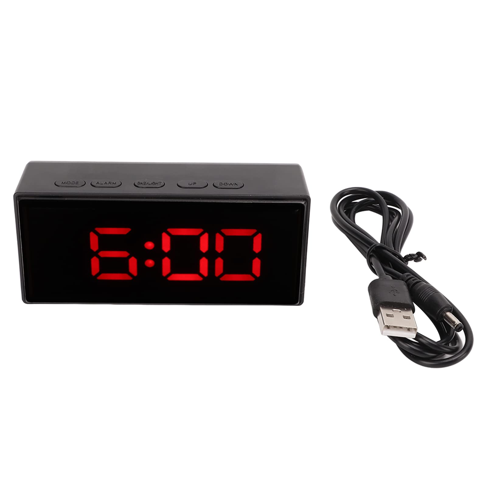 Zerodis Rechargeable Digital Alarm Clock with Wireless Charging, Dual Alarm & Snooze, Smart Light Sensor, LED Display - Bedroom Smart Clock (Red) | Perfect for Nightstands, Home Office & Travel