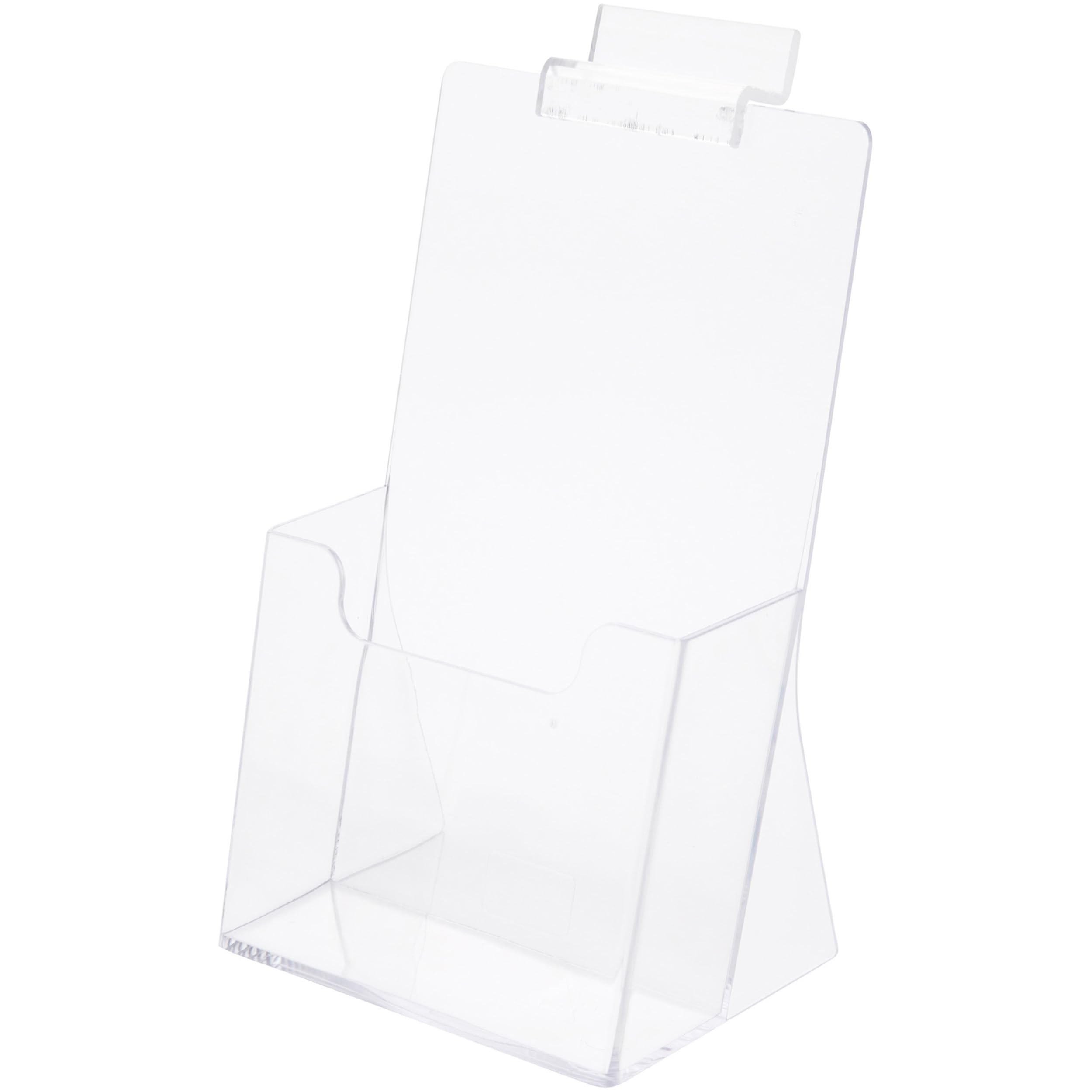 24 Pack Clear Acrylic Tri-Fold Brochure Holder for Countertop & Slatwall - Fits 4