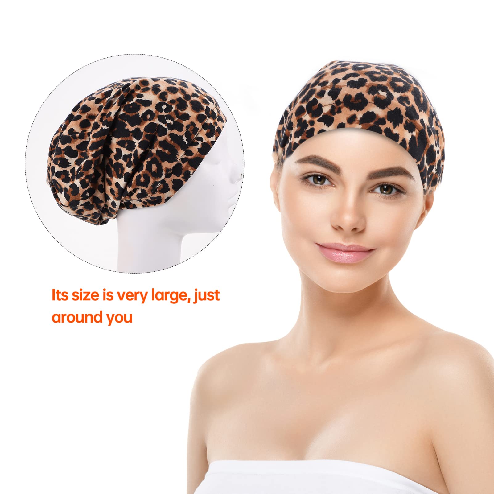 FOMIYES Women's Fluffy Cotton Sleeping Hat - Wide Brim Hair Protective Bonnet for Home & Travel Use - Soft Winter Warm Hat for Indoor & Outdoor Activities
