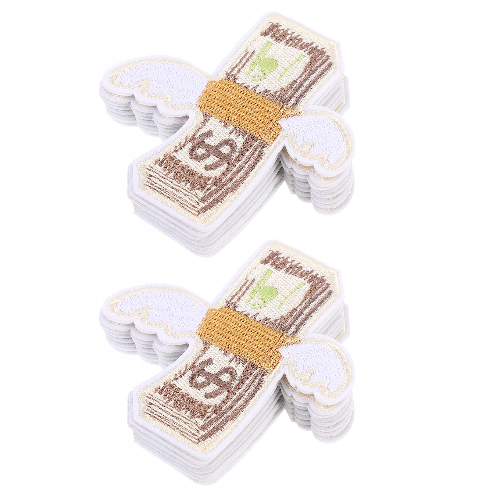 Healifty 9pcs Counting Money Embroidered Patches - Iron On & Sew On Appliques for DIY Vest, Jacket, Backpack, Cap & Jeans Repair - Perfect for Covering Holes & Customizing Denim, Workwear & Casual Outfits