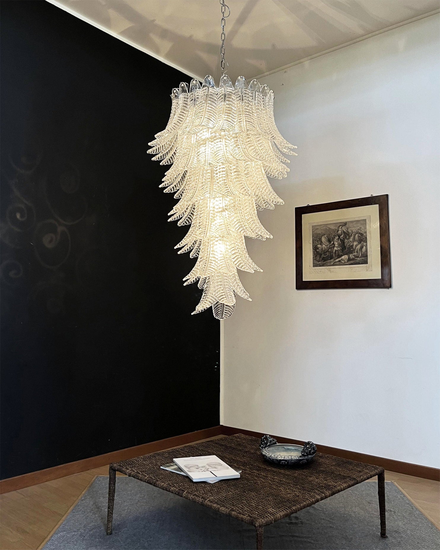 Felci Murano Glass Chandelier - Handcrafted Italian Crystal Ceiling Light Fixture for Dining Room, Living Room & Bedroom | Elegant Home Decor Lighting
