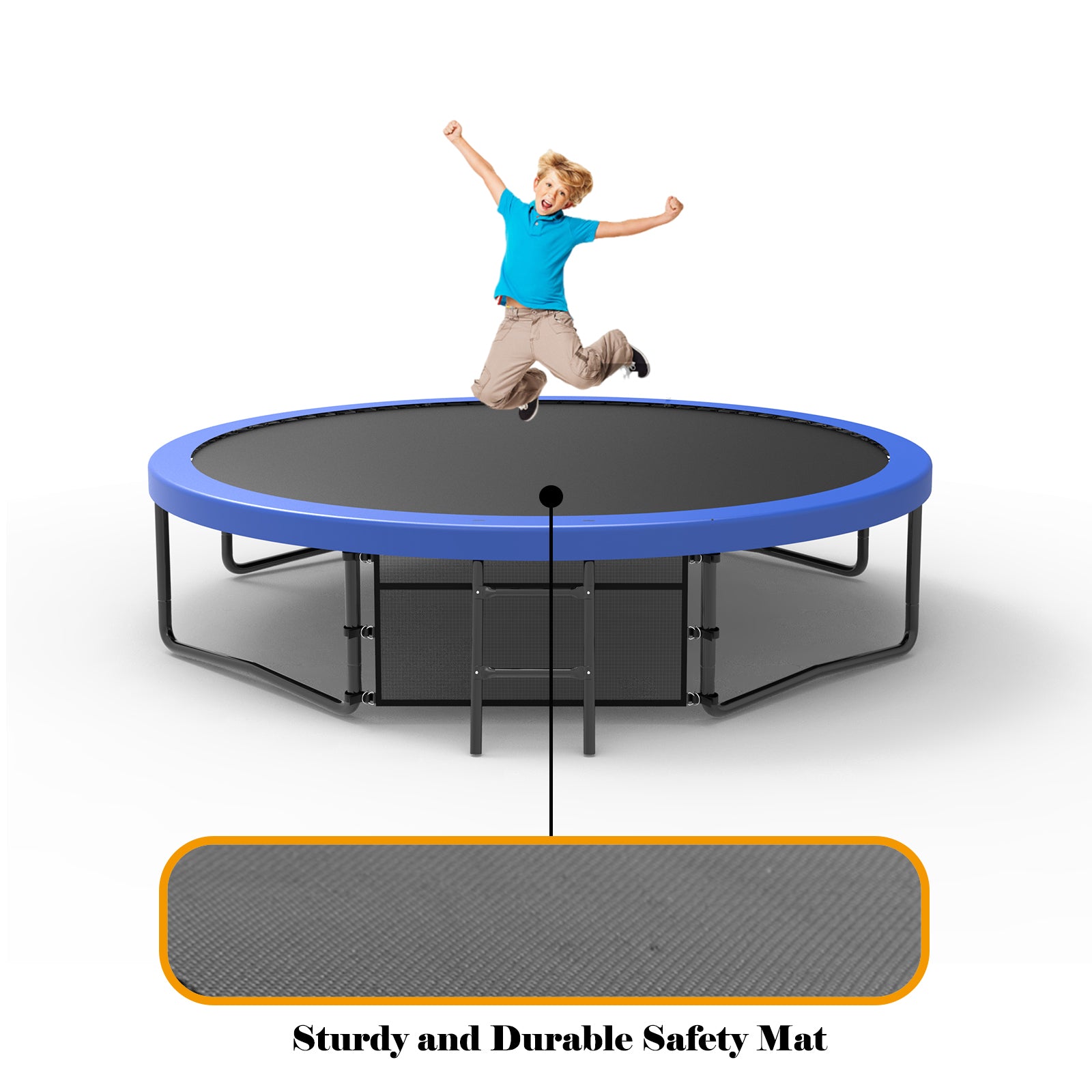 12FT Kids Trampoline with Safety Enclosure Net & Ladder - Outdoor Bounce Trampoline for Backyard, Garden, Park - Perfect for Family Fun, Exercise & Birthday Parties