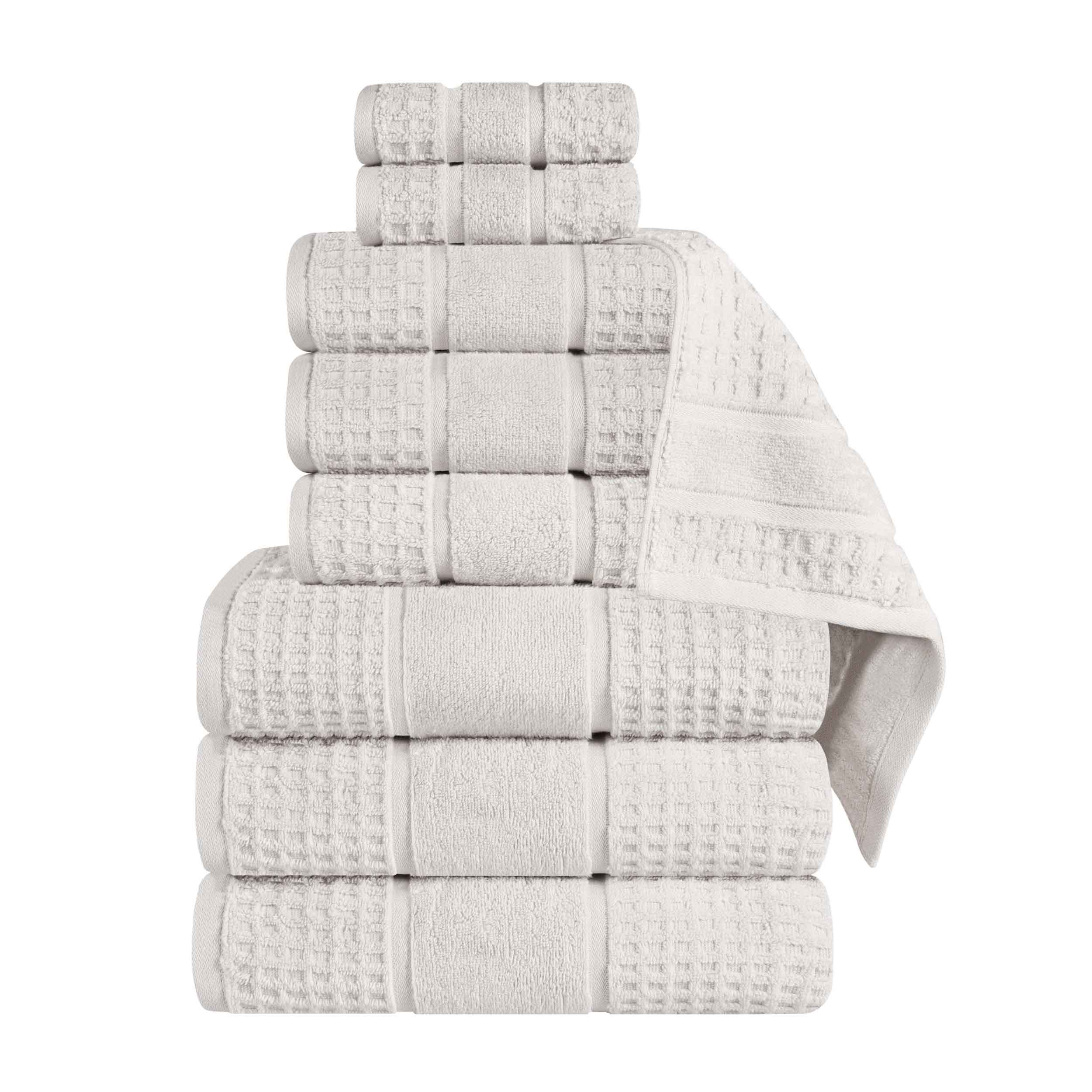 Premium Zero Twist Cotton Waffle Honeycomb Towel Set - 9 Piece Ultra Soft & Absorbent Bath Towels for Spa, Gym & Luxury Home Use