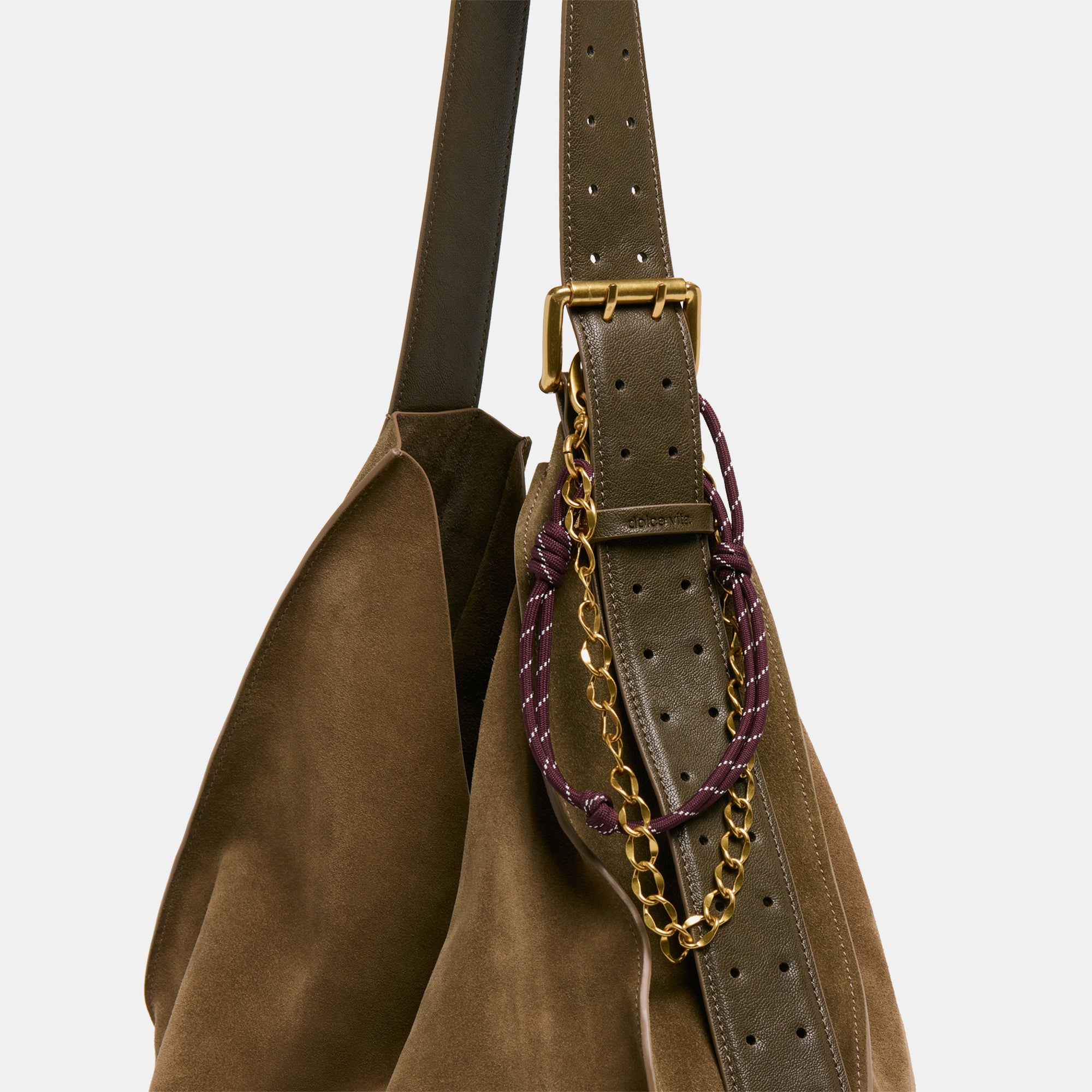 Burgundy Multi-Color Rope and Chain Bag Charm - Stylish Accessory for Handbags, Backpacks, and Keychains | Trendy Fashion Jewelry for Women & Girls