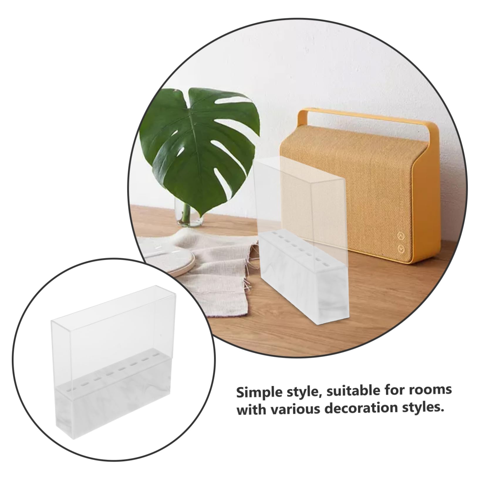 Premium Marble Acrylic Tweezers Organizer Stand - Professional Lash Extension Tweezers Display Holder for Salon & Beauty Studio - Perfect for Eyebrow Tweezers, Eyelash Tools, and Makeup Brush Organization