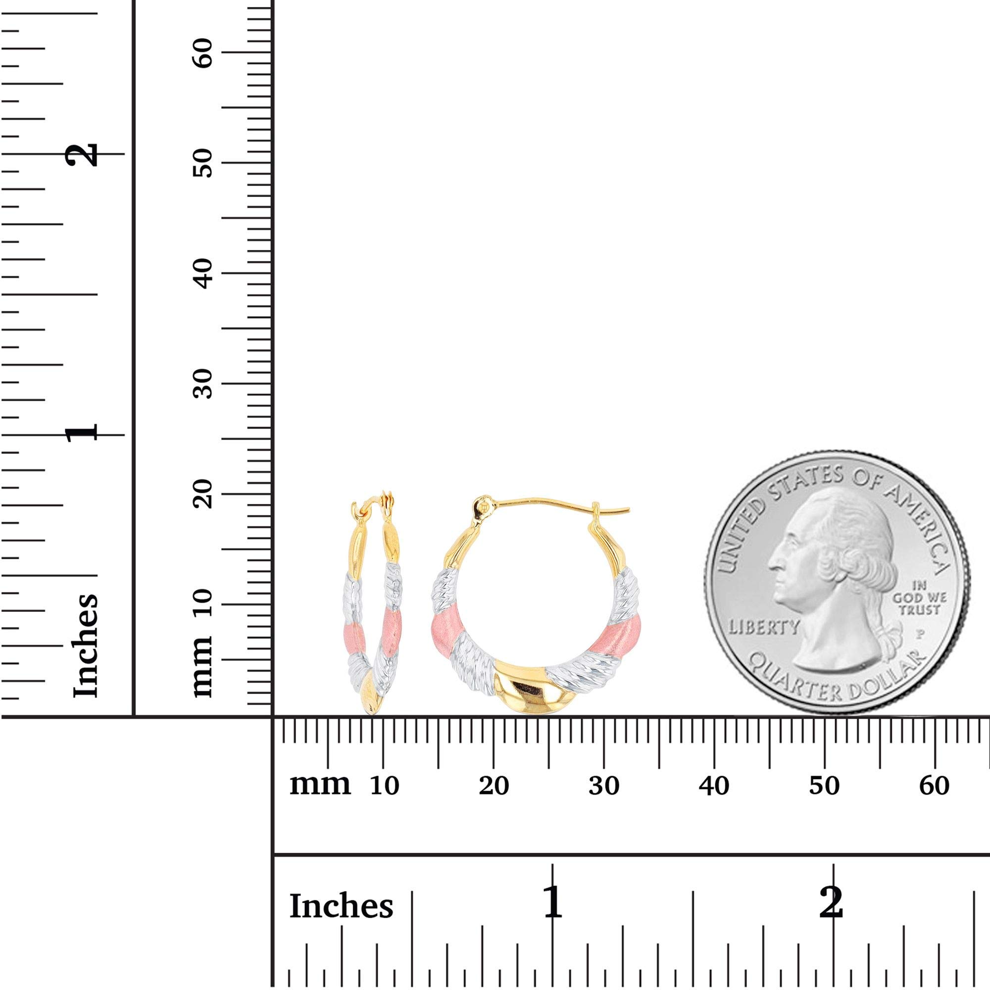 14K Solid Gold Polished & Satin Twist Hoop Earrings for Women - Hypoallergenic 21mm Hoops for Sensitive Ears | Elegant Everyday & Special Occasion Jewelry Gift