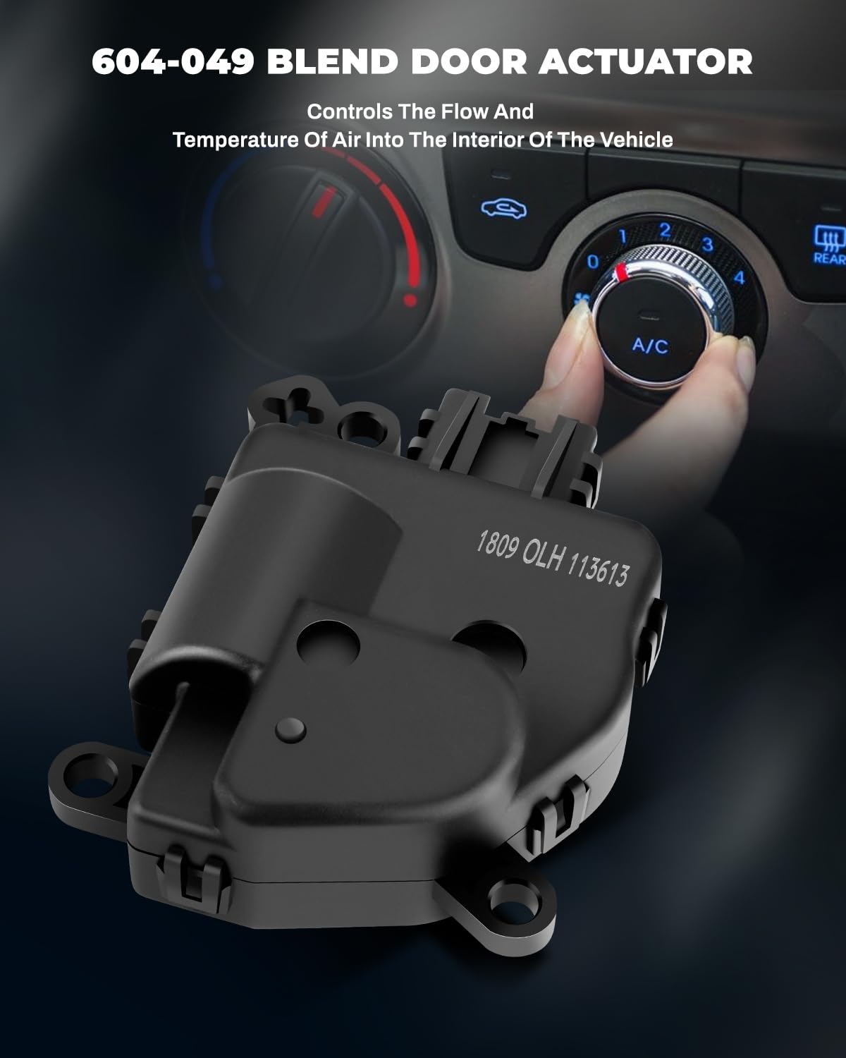 LUJUNTEC HVAC Blend Door Actuator Replacement for Chrysler Dodge Ram 2014-2016 - Compatible with 604-049, Air Door Actuator, Temperature Control Motor - Perfect for Climate System Repair & Maintenance