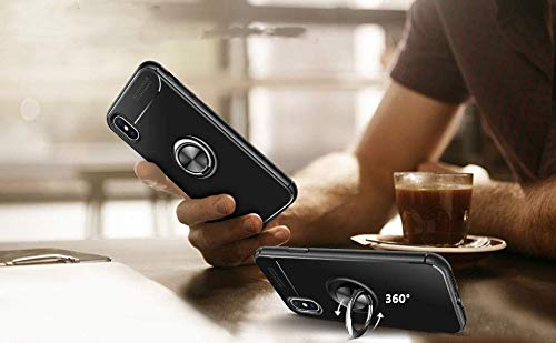 360° Rotating Magnetic Phone Case for iPhone X - Slim Soft TPU Cover with Metal Plate for Car Mount | Perfect for Driving, Gaming & Hands-Free Use