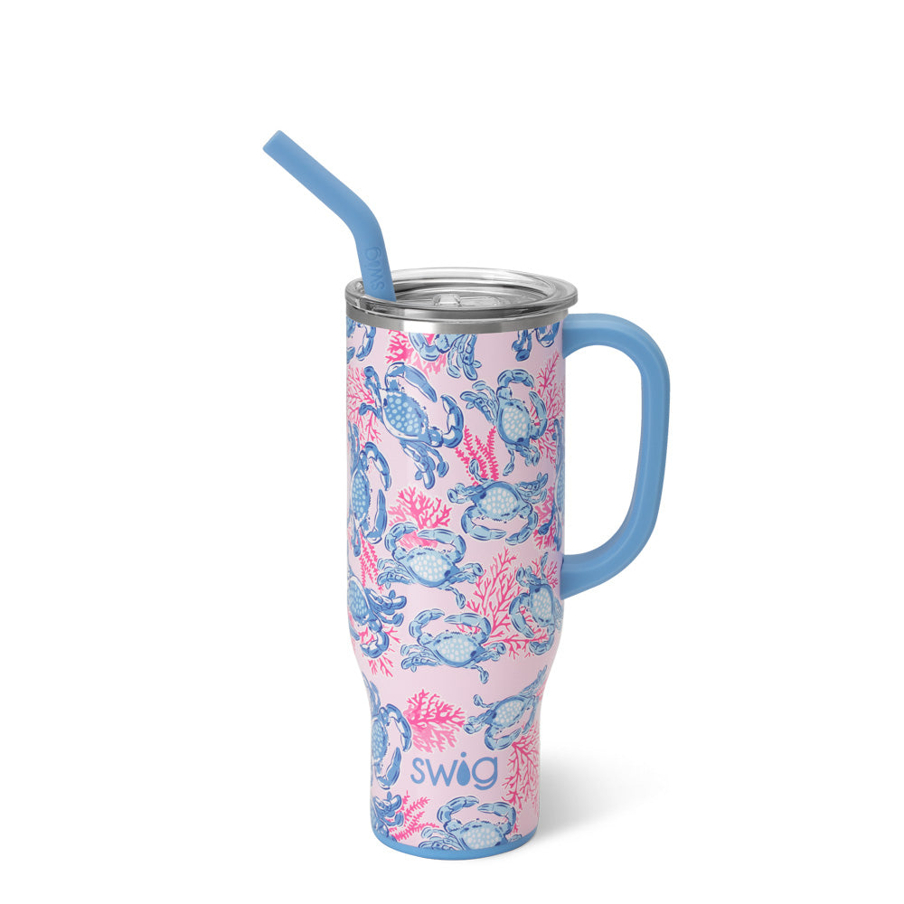 Get Crackin' Mega Mug 30oz - Large Insulated Tumbler with Lid & Straw - Perfect for Coffee, Tea & Cold Drinks at Home, Office or Travel
