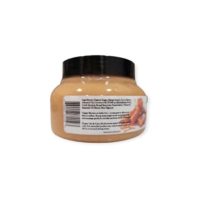 Exfoliating Salted Caramel Body Scrub - 4oz Moisturizing Sugar Scrub for Smooth Skin - Perfect for Shower & Spa Self Care Routine