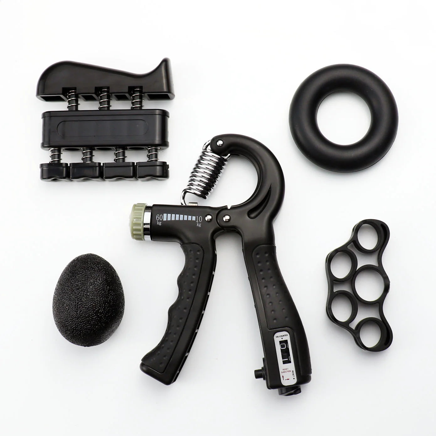 Adjustable Hand Grip Strength Trainer with Finger Exerciser - Improve Grip Strength & Finger Dexterity for Rock Climbing, Weightlifting & Rehabilitation Therapy