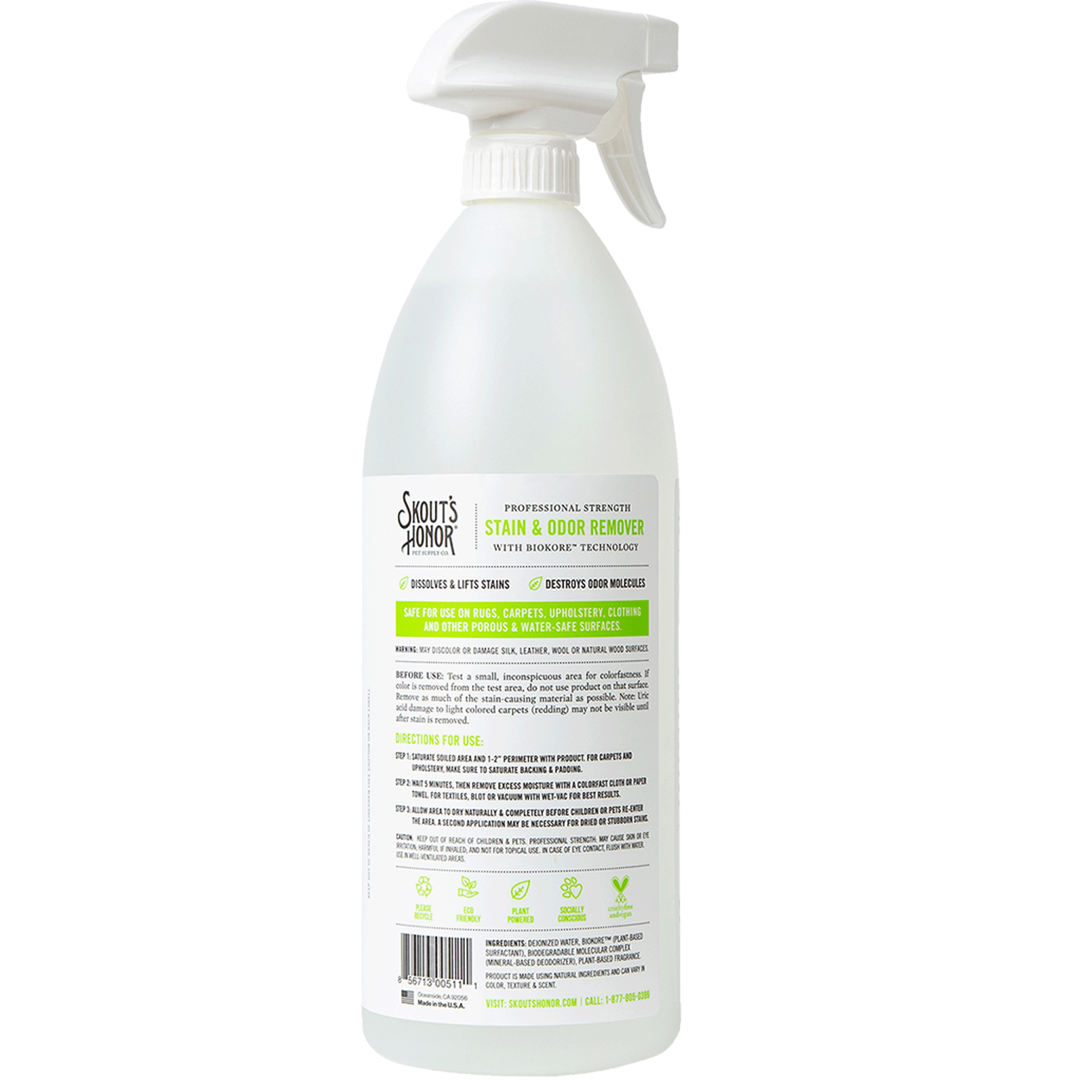 Skout's Honor Dog Stain & Odor Remover - Natural Pet Cleaner for Carpets, Furniture & Floors | Eliminates Stains & Odors | Perfect for Pet Accidents & Daily Cleaning