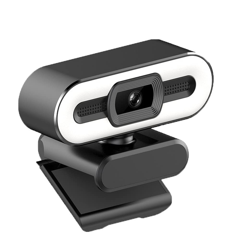 WDBBY 2K HD Webcam with Built-in Microphone & Ring Light - USB Computer Camera for Zoom/Skype/Teams - Compatible with PC, Mac, Laptop - Perfect for Video Conferencing, Online Classes & Live Streaming