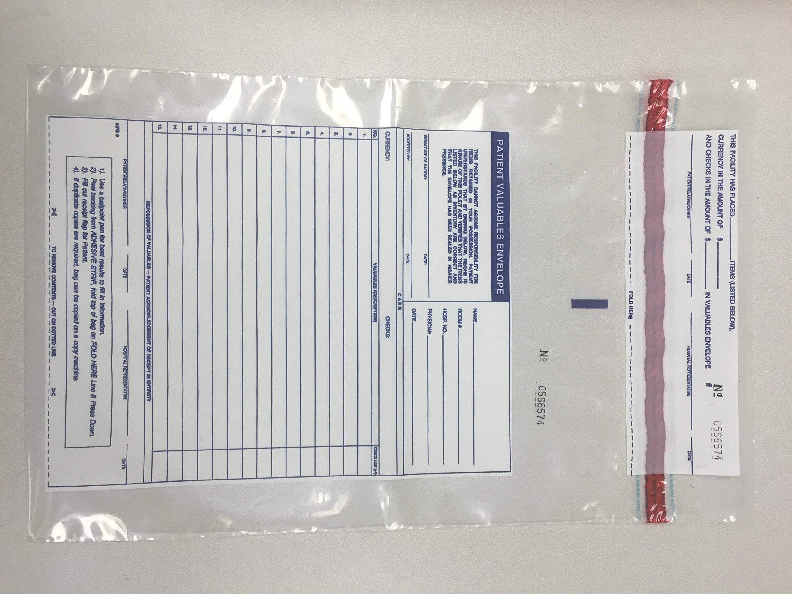 500 Pack Patient Valuables Bags - Durable Hospital Storage Pouches for Belongings & Personal Items - Ideal for Healthcare Facilities, Nursing Homes & Emergency Use