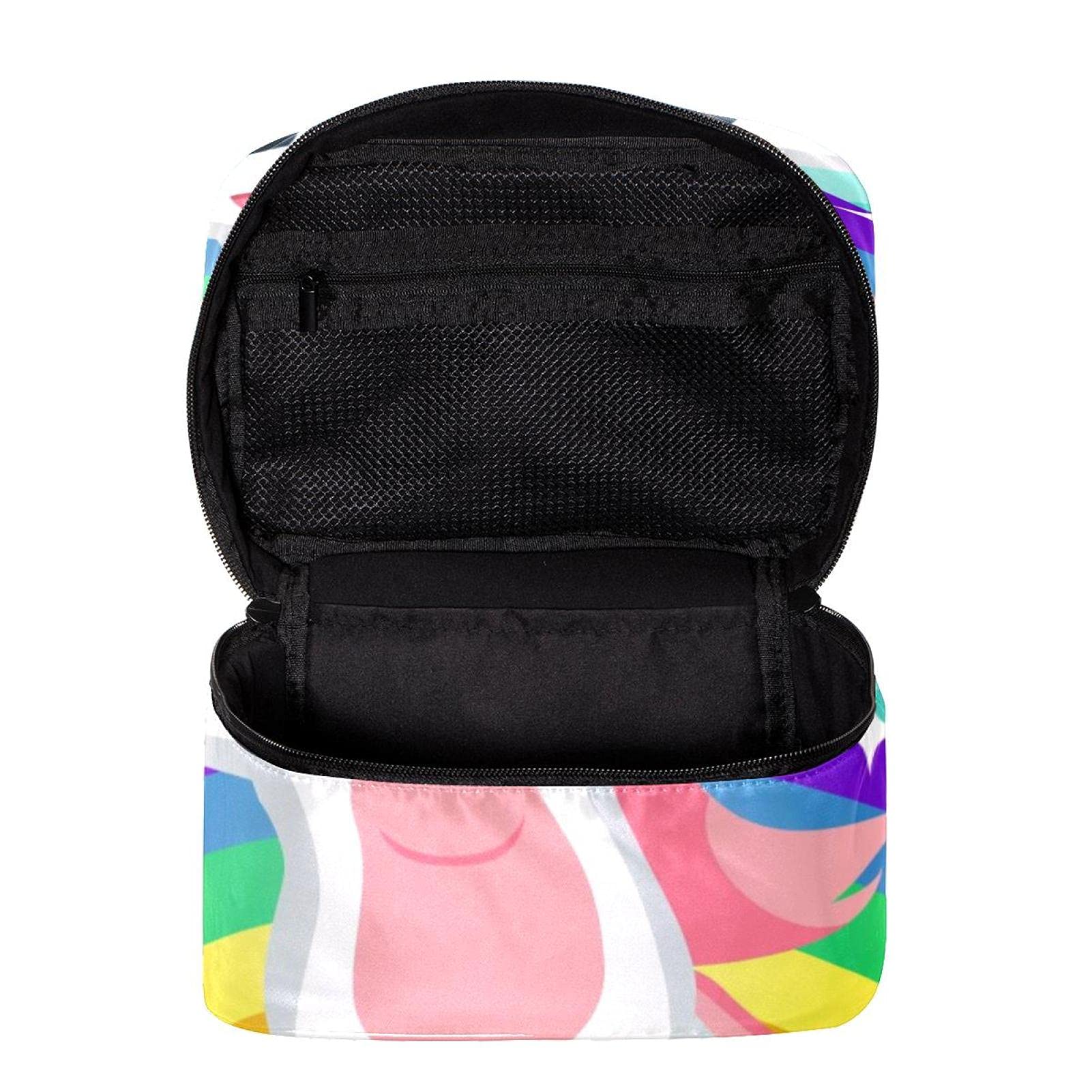 Funny Salute Unicorn Rainbow Travel Makeup Bag - Large Cosmetic Organizer with Zipper for Women & Girls - Perfect for Travel, Gym, and Daily Essentials Storage