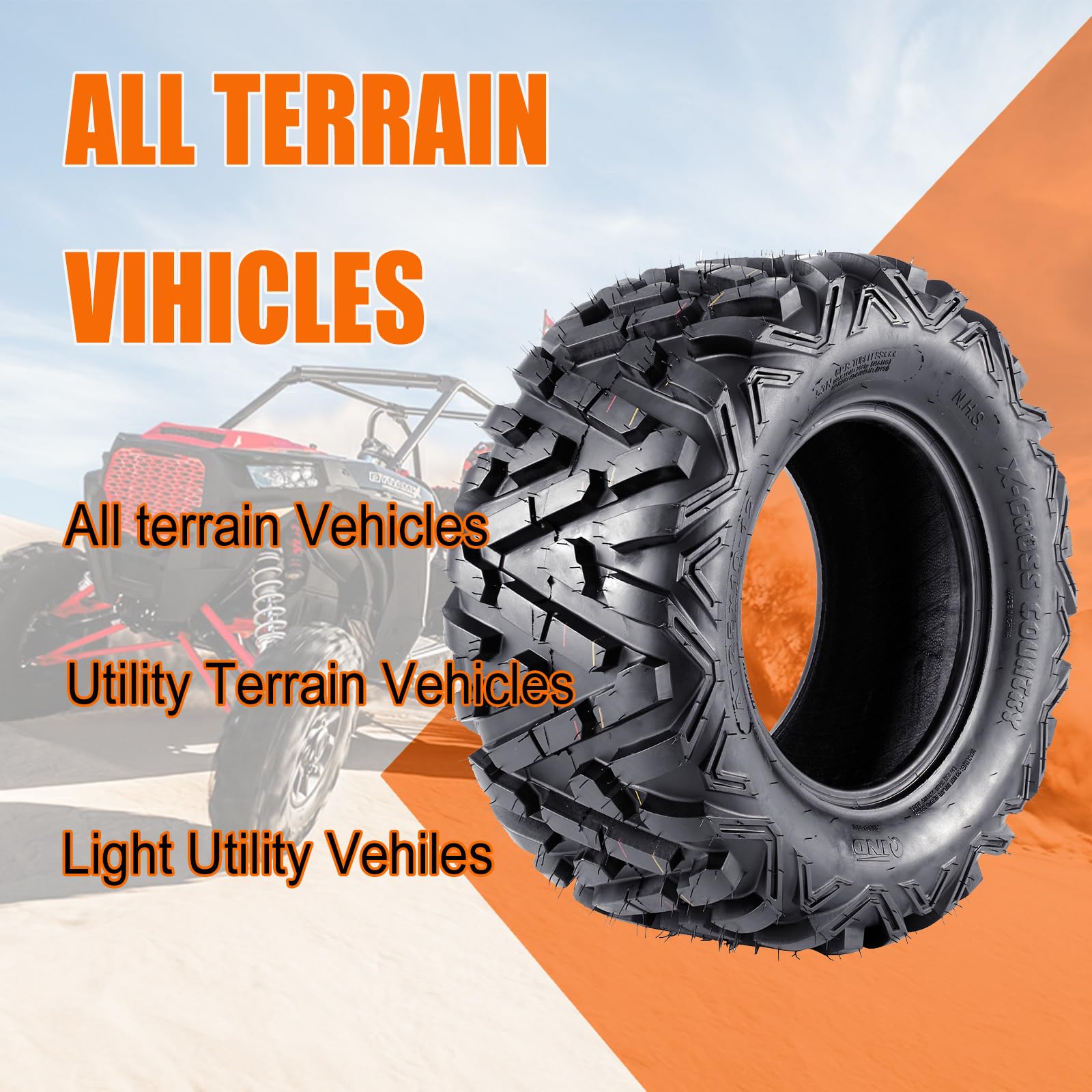 GARVEE 26x11-14 6PR QD518 All Terrain ATV/UTV Tires - Tubeless, 6-Ply Rated for Trail, Sand, Mud & Off-Road Use (Set of 2) | Perfect for Hunting, Farm Work & Outdoor Adventures