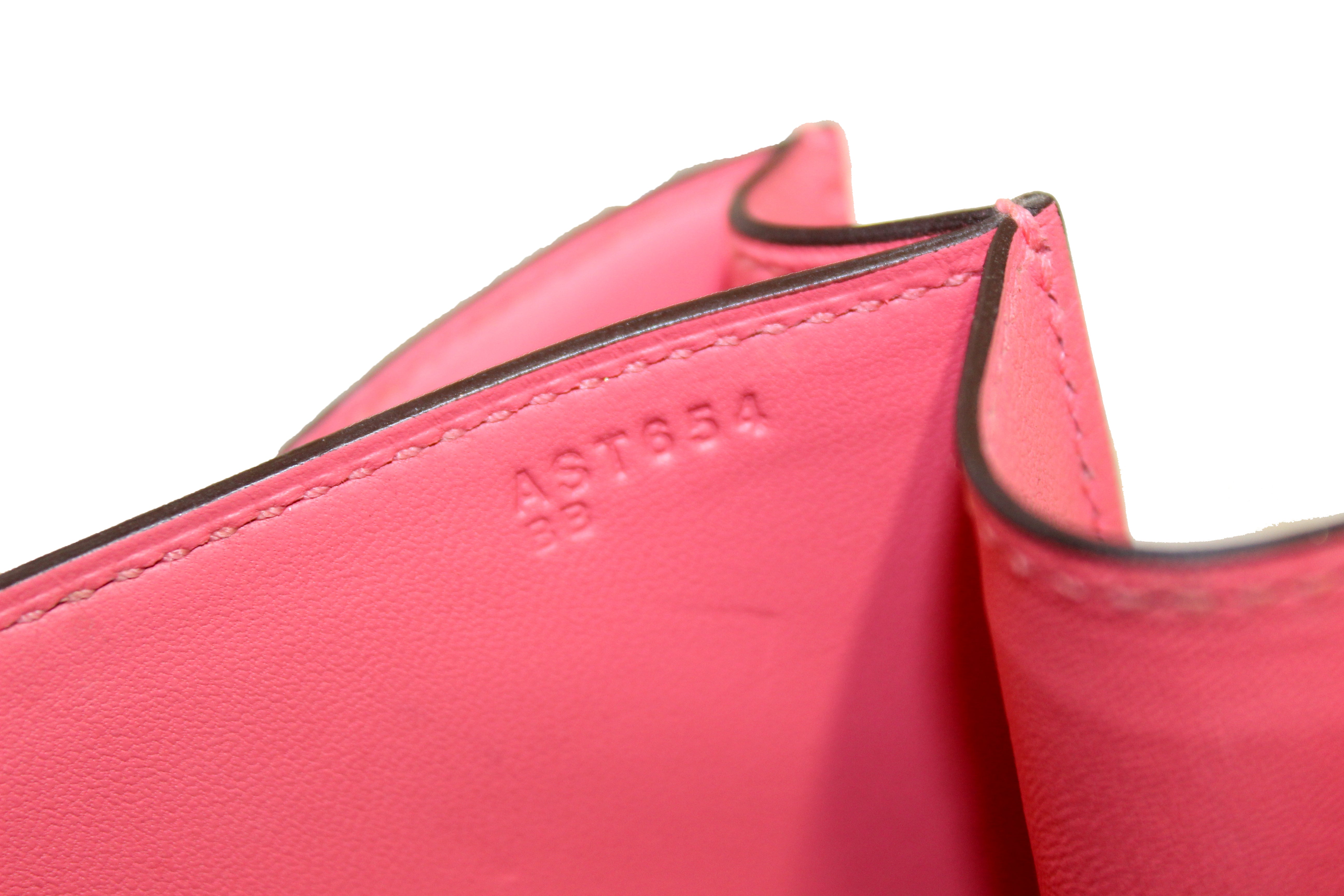 Authentic Hermes Pink Rose Azalee Leather Constance 24 Shoulder Bag - Luxury Designer Handbag for Women, Perfect for Parties, Weddings & Special Occasions
