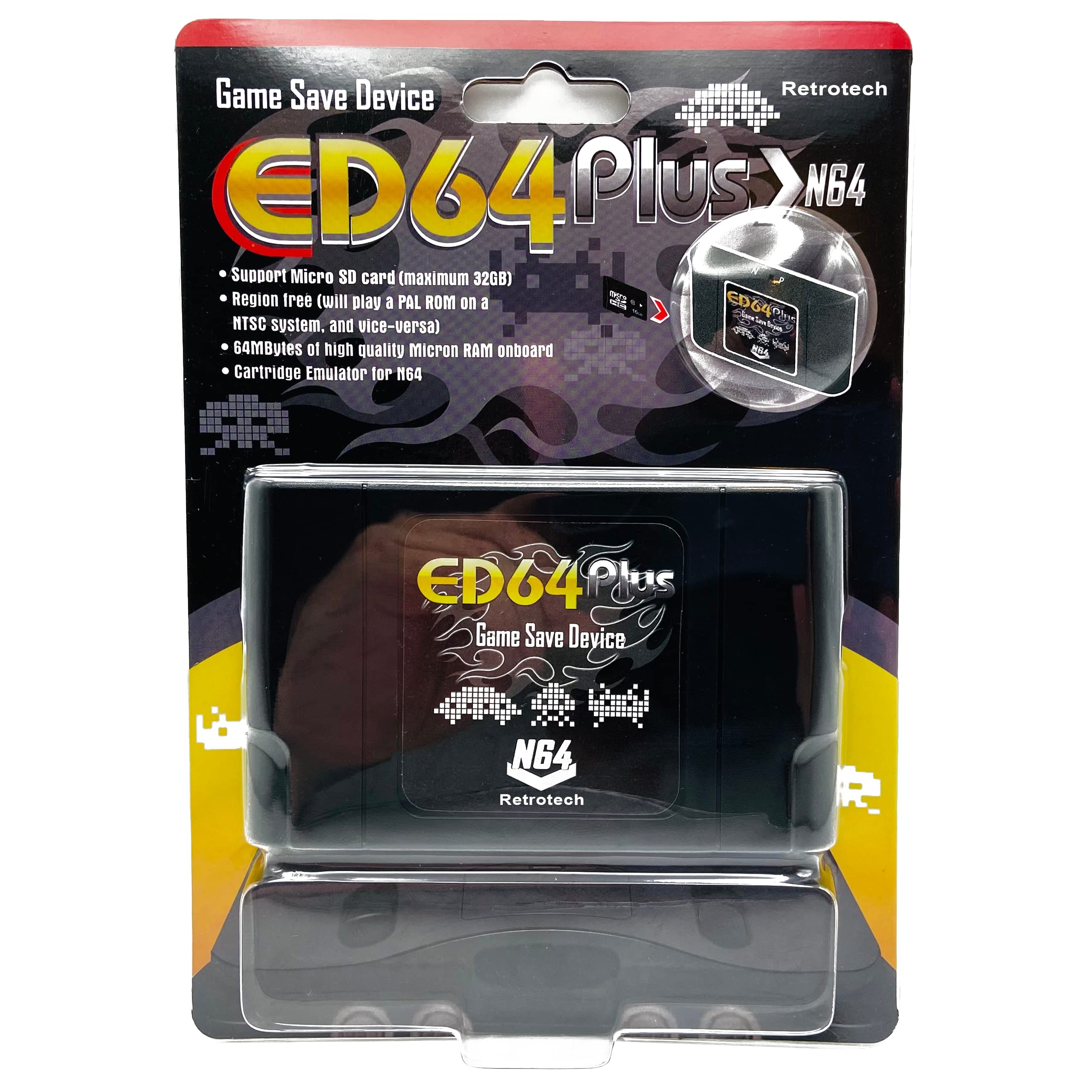 Retrotech ED64 Plus 340-in-1 Multi Game Cartridge for Nintendo 64 (N64) Console - Play Classic Retro Games with Plug & Play Ease - Perfect for Home Entertainment & Gaming Parties
