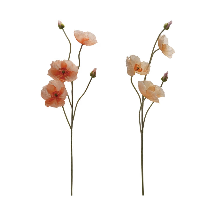 Artificial Poppy Flower Picks - Realistic Fake Floral Stems for Home Decor, Wedding Bouquets, and DIY Crafts