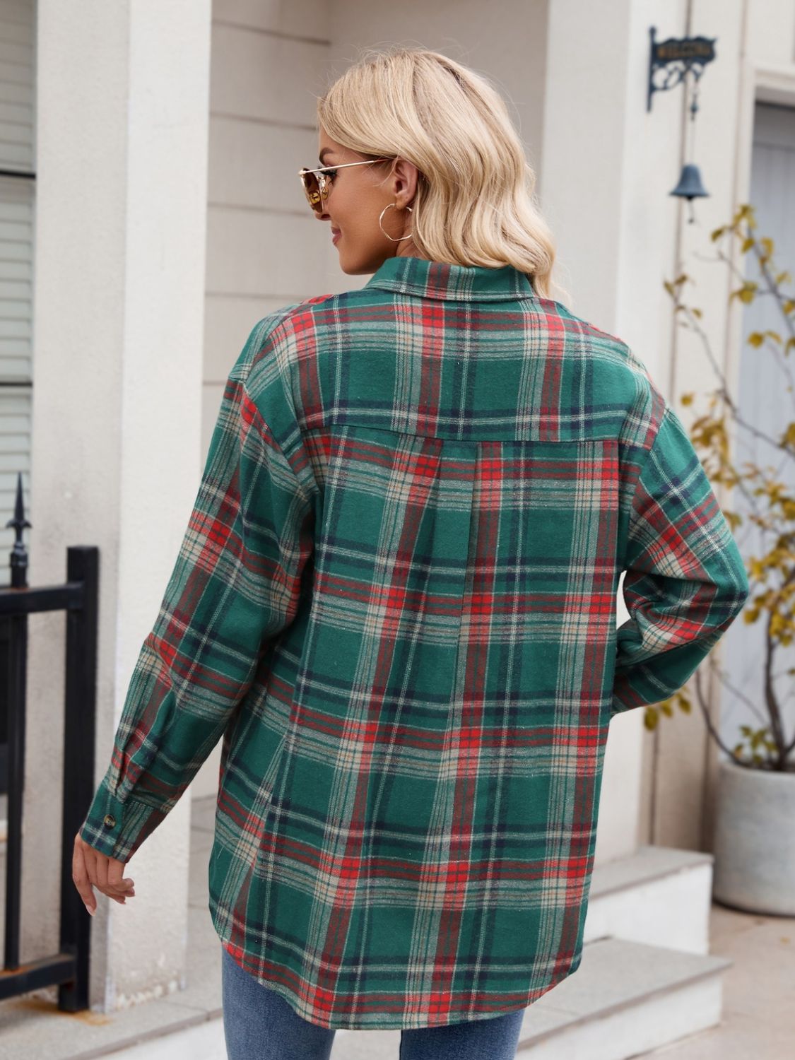 Mandy Plaid Button-Up Long Sleeve Shirt for Women - Stylish Casual & Office Wear - Perfect for Fall, Winter & Layering Outfits