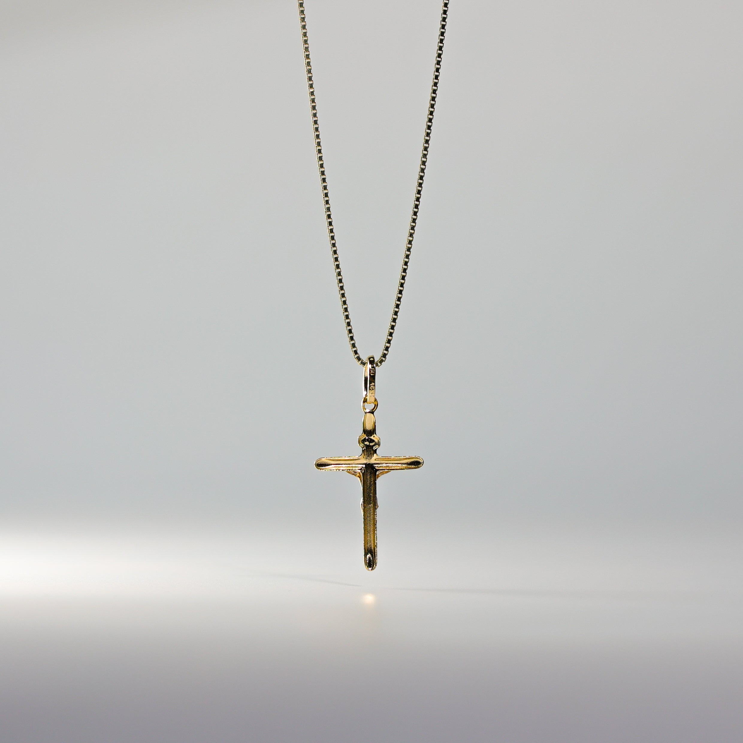 Gold Medium Crucifix Tube Cross Pendant Necklace - Model 0007 | Religious Jewelry for Men & Women | Perfect for Church, Weddings & Everyday Faith Wear