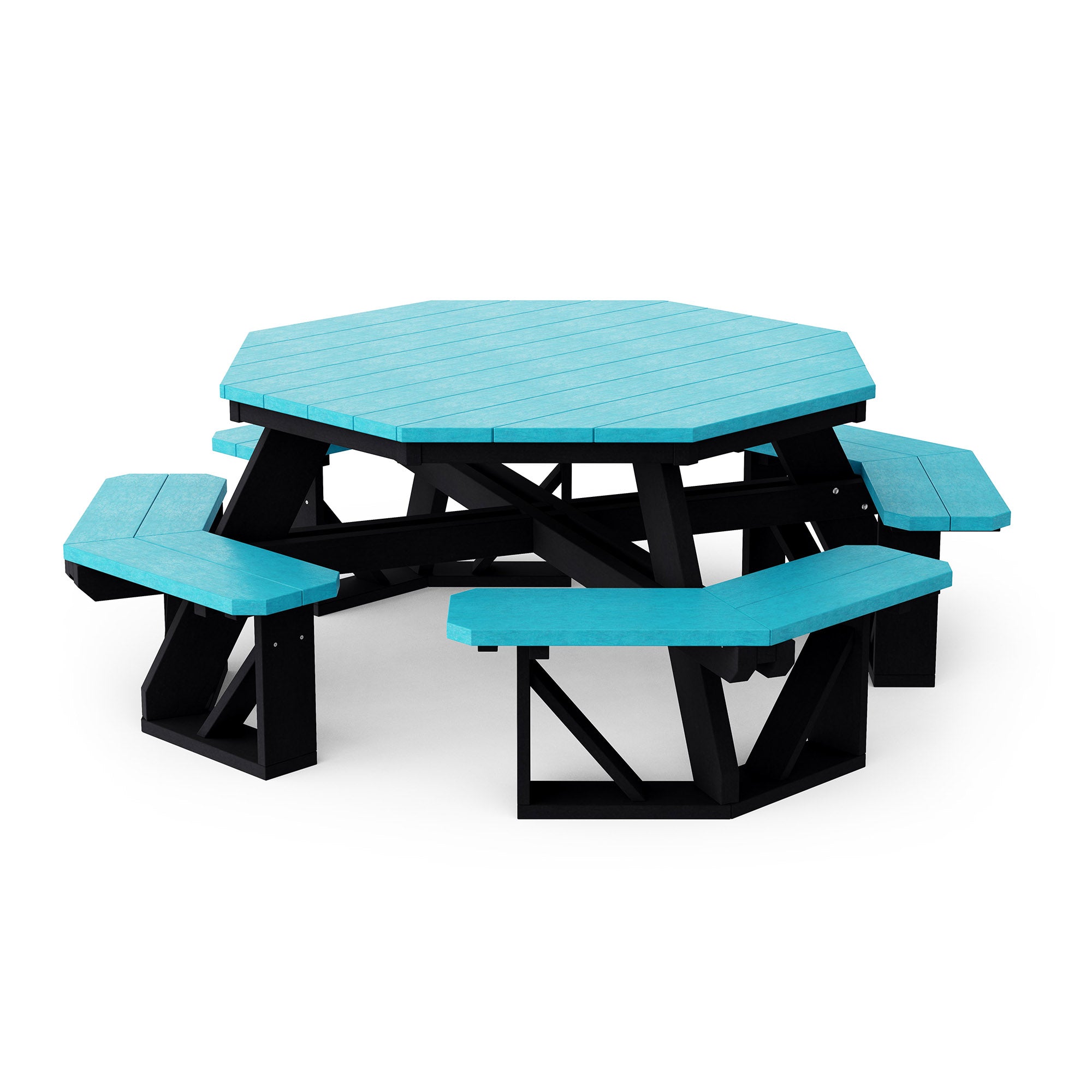Heritage Octagon Picnic Table - 8-Person Outdoor Dining Set for Backyard, Patio, Garden, Park & Camping - Durable All-Weather Wooden Picnic Bench