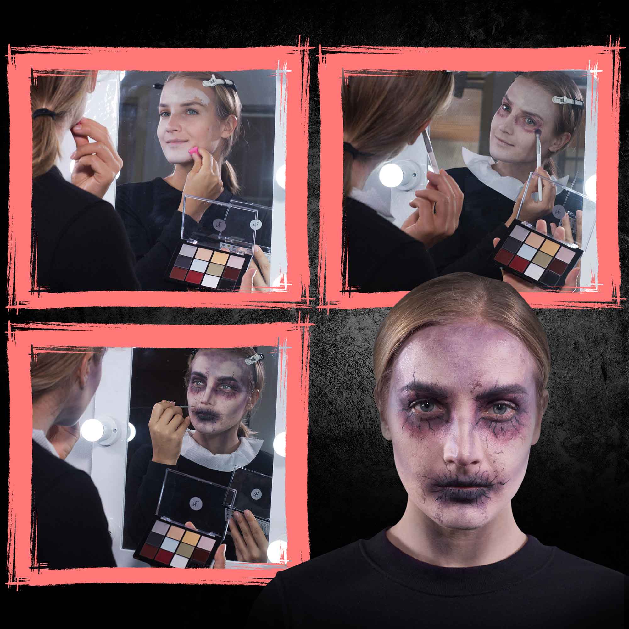 Professional Quick-Drying Death FX Cream Makeup Palette - Halloween, Cosplay & Special Effects Makeup Kit for Theater & Film